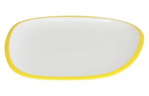 Bílo žlutý porcelánový talíř  Kave Home Odalin 29 x 26