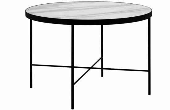 Bílý mramorový konferenční stolek MICADONI STEPPE 60 cm