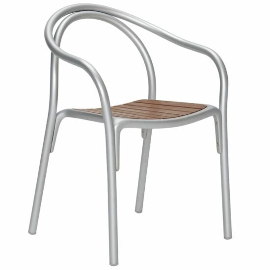 Stříbrná kovová zahradní židle Pedrali Soul