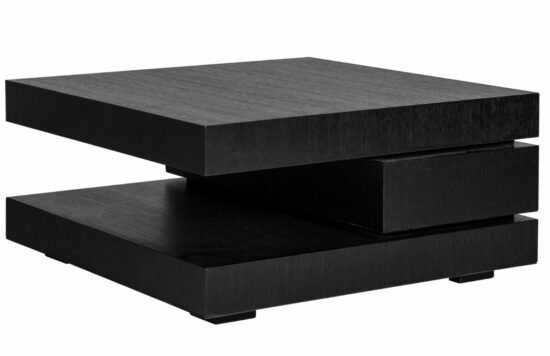 Černý dubový konferenční stolek Richmond Oakura Blok 90x90 cm