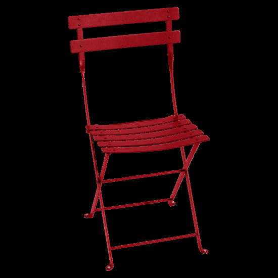 Makově červená kovová skládací židle Fermob Bistro