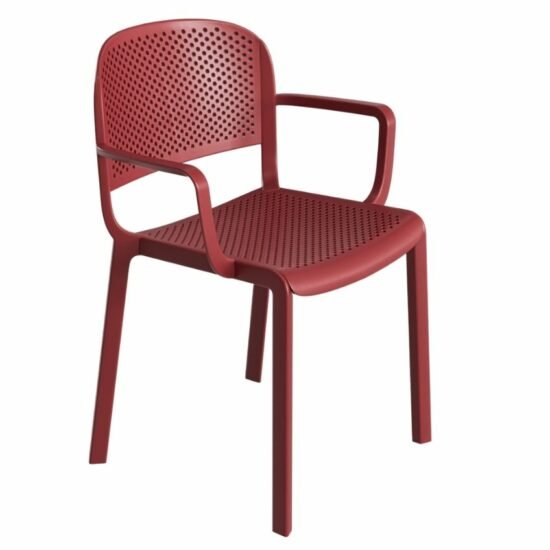 Pedrali Červená plastová jídelní židle Dome 266