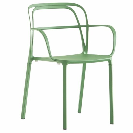 Pedrali Zelená kovová jídelní židle Intrigo 3715