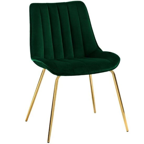 Zelená sametová jídelní židle MICADONI YUMA