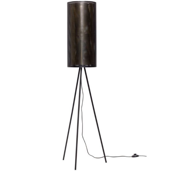 Černá kovová stojací lampa Hübsch Tubs 130 cm