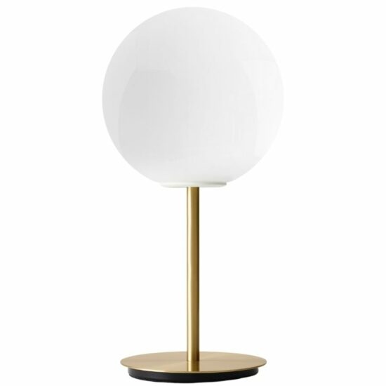Leskle opálově bílá skleněná stolní lampa MENU TR 41 cm