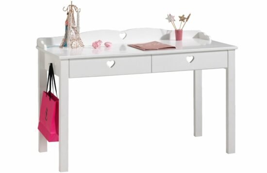 Bílý lakovaný psací stůl Vipack Amori 130 x 60 cm
