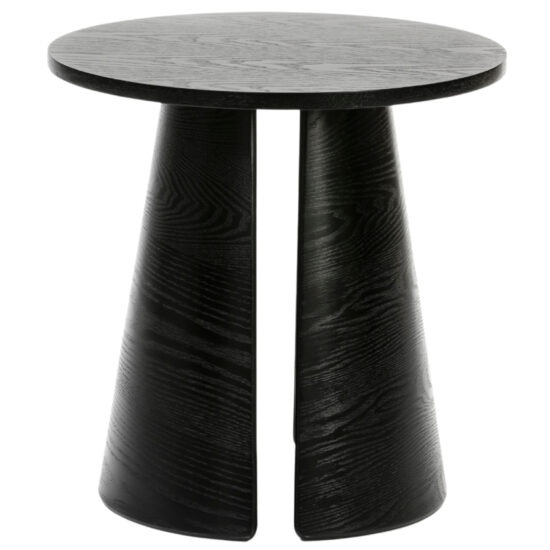 Černý jasanový kulatý odkládací stolek Teulat Cep 50 cm
