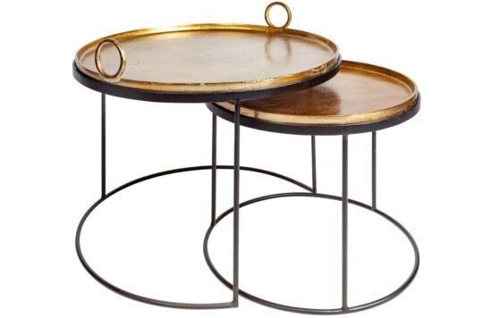 Moebel Living Set dvou kovových konferenčních stolků Santino 62/46 cm