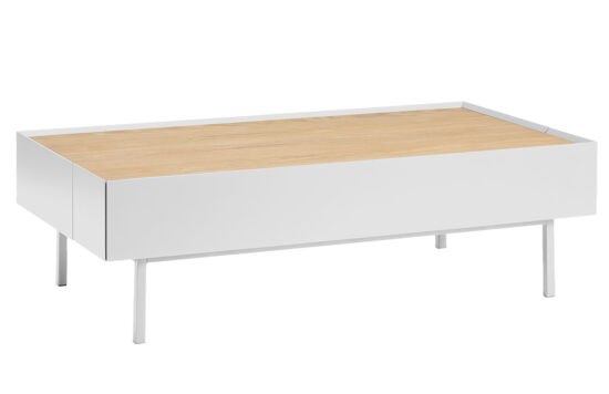 Bílý dubový konferenční stolek Teulat Arista 110 x 60 cm