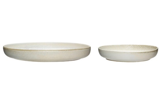 Sada dvou bílých keramických talířů Hübsch Snomine