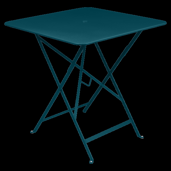 Modrý kovový skládací stůl Fermob Bistro 71 x 71 cm
