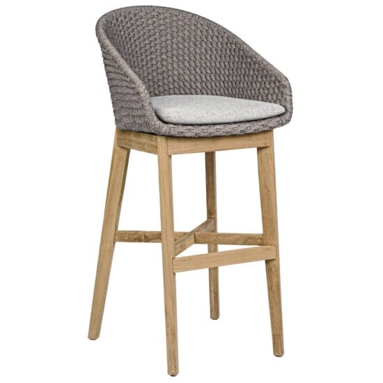 Šedá pletená zahradní barová židle Bizzotto Crochela 110 cm