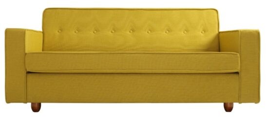 Nordic Design Žlutá látková dvoumístná pohovka Tracy 178 cm