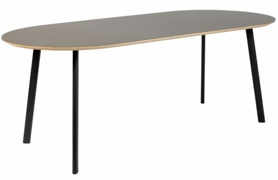 Šedý oválný jídelní stůl Banne Oval 200 x 90 cm