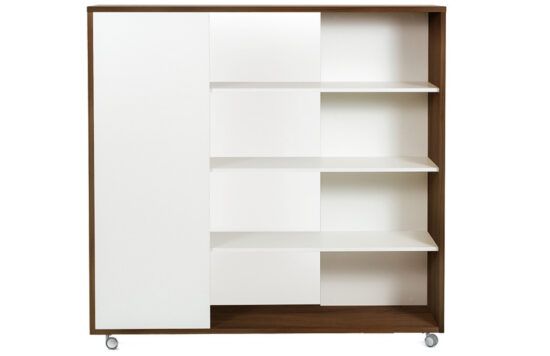 Bílá ořechová knihovna Woodman Adala II. 148 cm