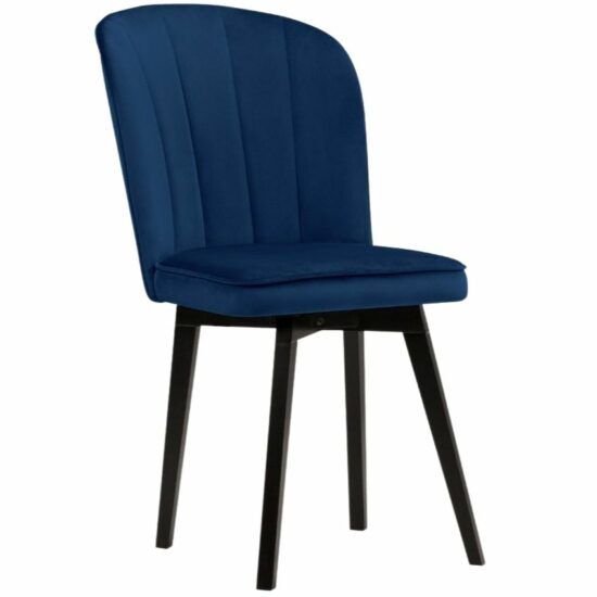 Královsky modrá sametová jídelní židle MICADONI SKARN