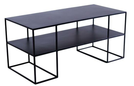 Nordic Design Černý kovový TV stolek Kennedy 100 x 45 cm