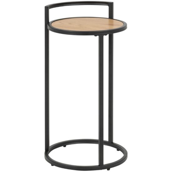 Scandi Dubový kulatý odkládací stolek na lampu Darila 65 cm