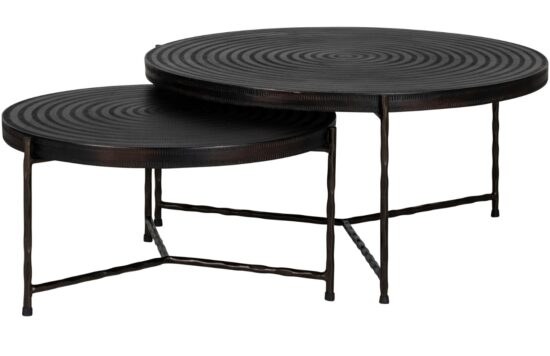 Set dvou černých kovových konferenčních stolků Richmond Ventana 92/72 cm