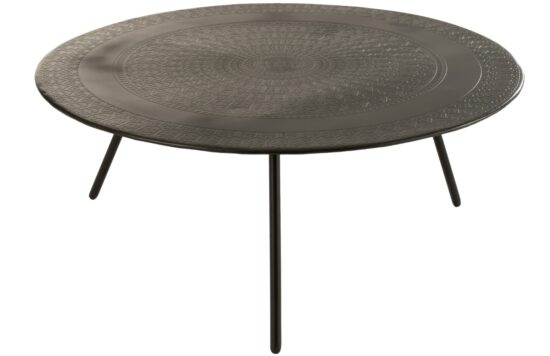 Černý kovový konferenční stolek J-line Hemma 92 cm