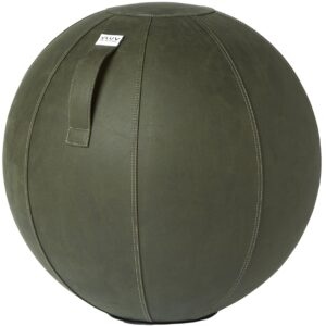 Zelený koženkový sedací / gymnastický míč VLUV BOL VEGA Ø 75 cm