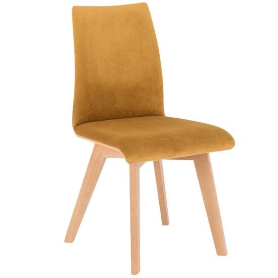 Nordic Design Žlutá sametová jídelní židle Runny