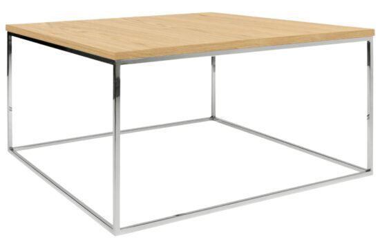 Dubový konferenční stolek TEMAHOME Gleam II. 75x75 cm s chromovanou podnoží