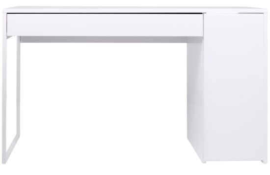 Bílý lakovaný pracovní stůl TEMAHOME Prado 130 x 60 cm s bílou podnoží