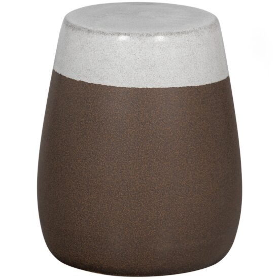 Hoorns Hnědo-bílý keramický odkládací stolek Clain 29 cm