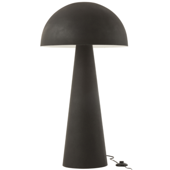 Černá kovová stojací lampa J-line Mushro 97
