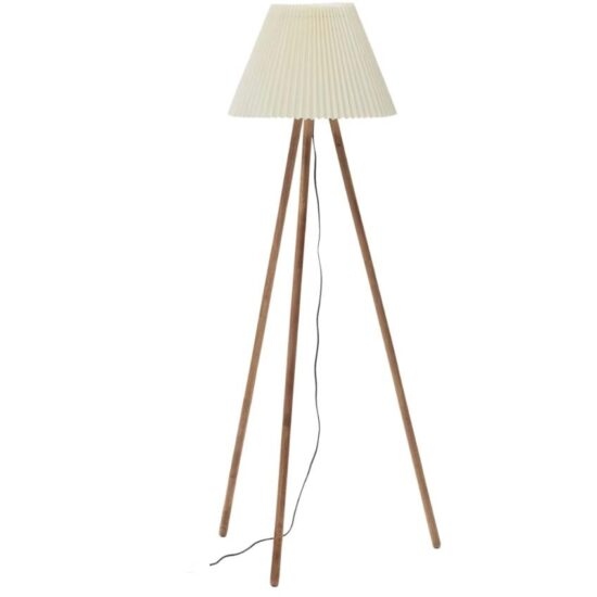 Béžová bavlněná stojací lampa Kave Home Benicarlo 149 cm