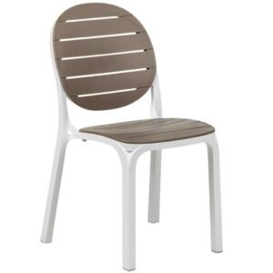 Nardi Hnědo-bílá plastová zahradní židle Erica