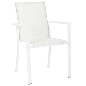 Bílá látková zahradní židle Bizzotto Konnor