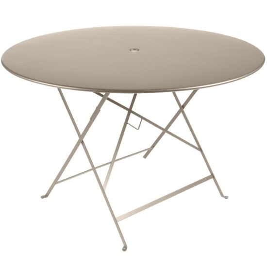 Muškátově šedý kovový skládací stůl Fermob Bistro Ø 117 cm