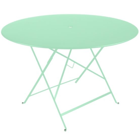 Opálově zelený kovový skládací stůl Fermob Bistro Ø 117 cm