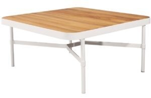 Bílý teakový zahradní konferenční stolek Mindo 100 83