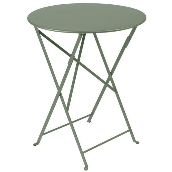Kaktusově zelený kovový skládací stůl Fermob Bistro Ø 60 cm