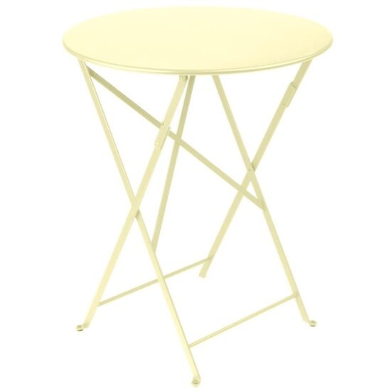 Citronově žlutý kovový skládací stůl Fermob Bistro Ø 60 cm