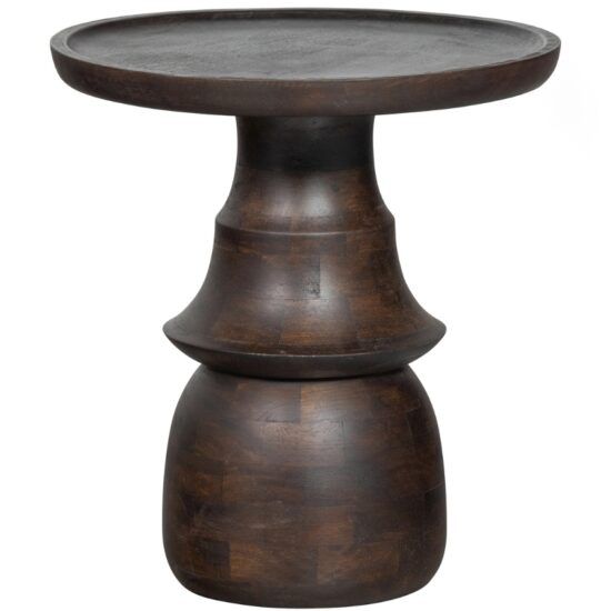 Hoorns Hnědý dřevěný odkládací stolek Maleg 50 cm