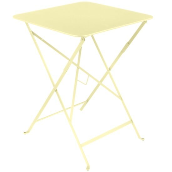 Citronově žlutý kovový skládací stůl Fermob Bistro 57 x 57 cm