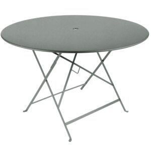 Popelově šedý kovový skládací stůl Fermob Bistro Ø 117 cm