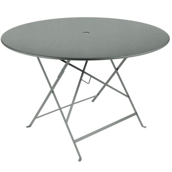 Popelově šedý kovový skládací stůl Fermob Bistro Ø 117 cm