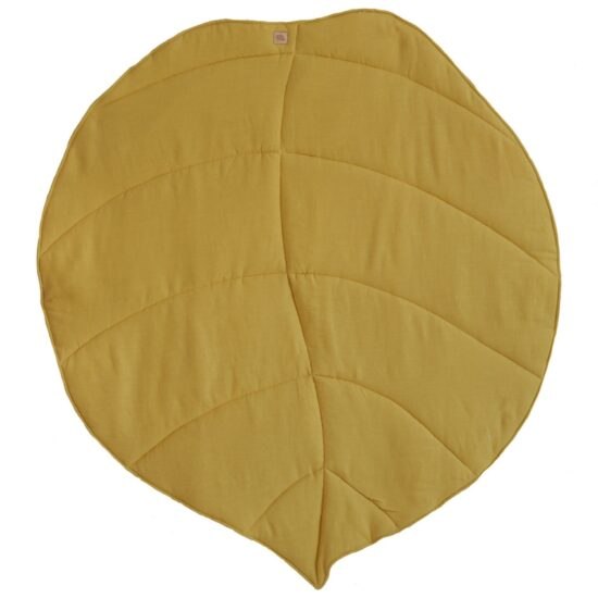 Moi Mili Hořčicově žlutá dětská hrací deka Leaf 120 x 110 cm