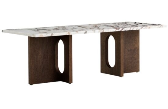 Audo Copenhagen Dřevěný konferenční stolek AUDO ANDROGYNE s mramorovou deskou 120 x 45 cm