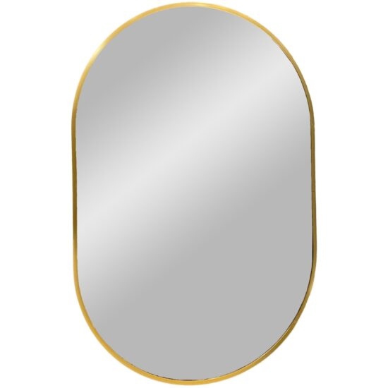 Nordic Living Zlaté kovové nástěnné zrcadlo Zahrah 50 x 80 cm