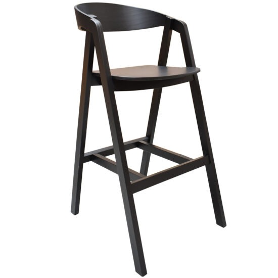 FormWood Černá dubová barová židle Henry 74 cm