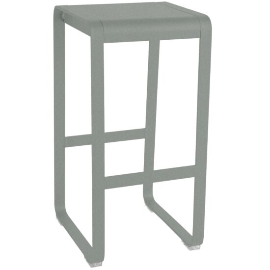Popelově šedá hliníková zahradní barová židle Fermob Bellevie 75 cm