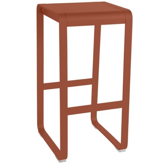 Zemitě červená hliníková zahradní barová židle Fermob Bellevie 75 cm