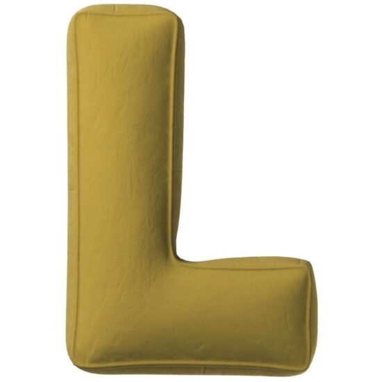 Yellow Tipi Olivově zelený sametový polštář písmeno L 40 cm